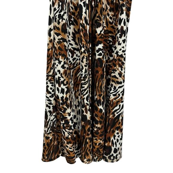 Naked Wardrobe Tiger Print Crisscross Back Slip Cocktail Dress Small Mob Wife - Picture 9 of 12